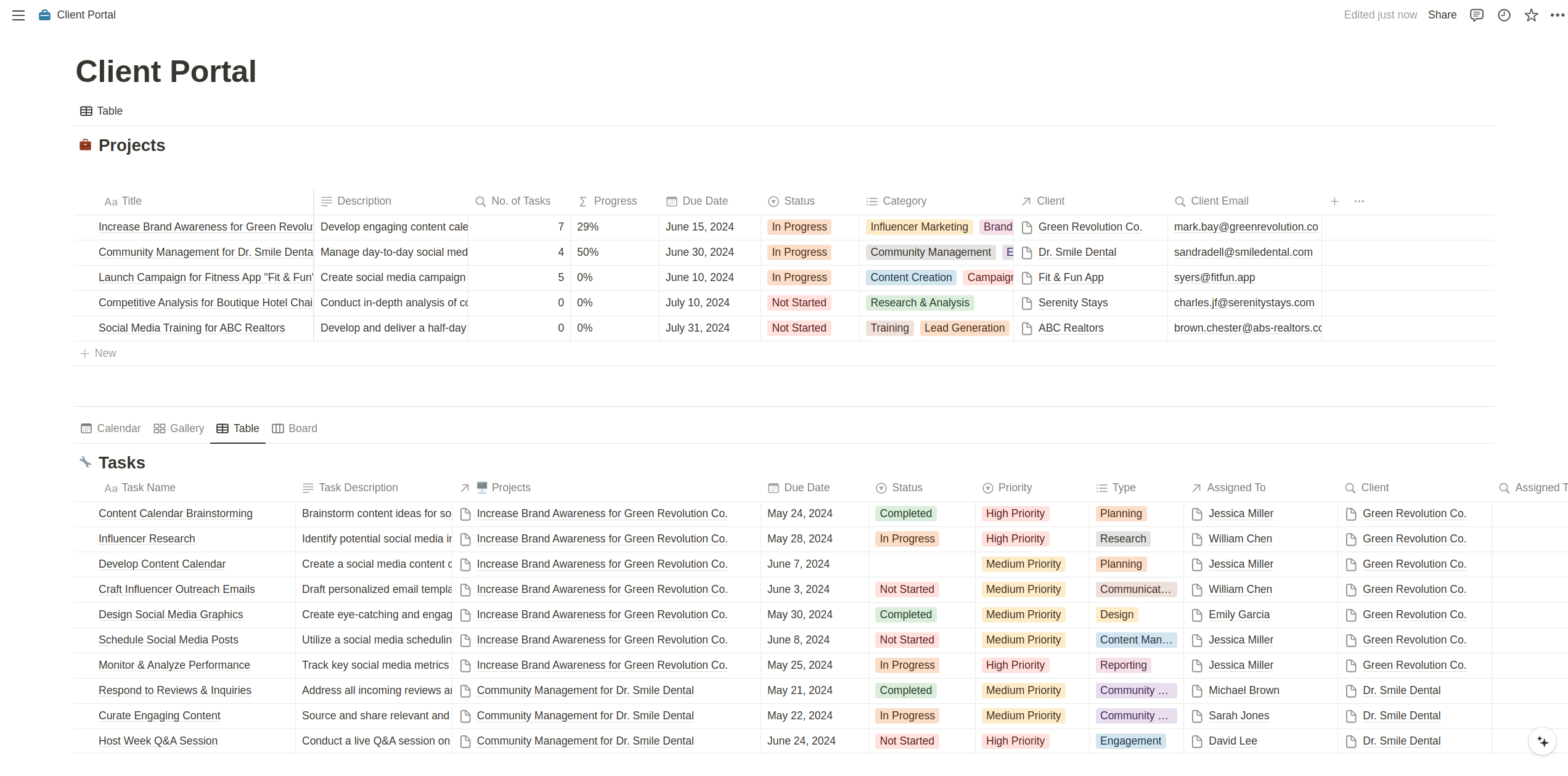 Stackoia Notion databases with titles